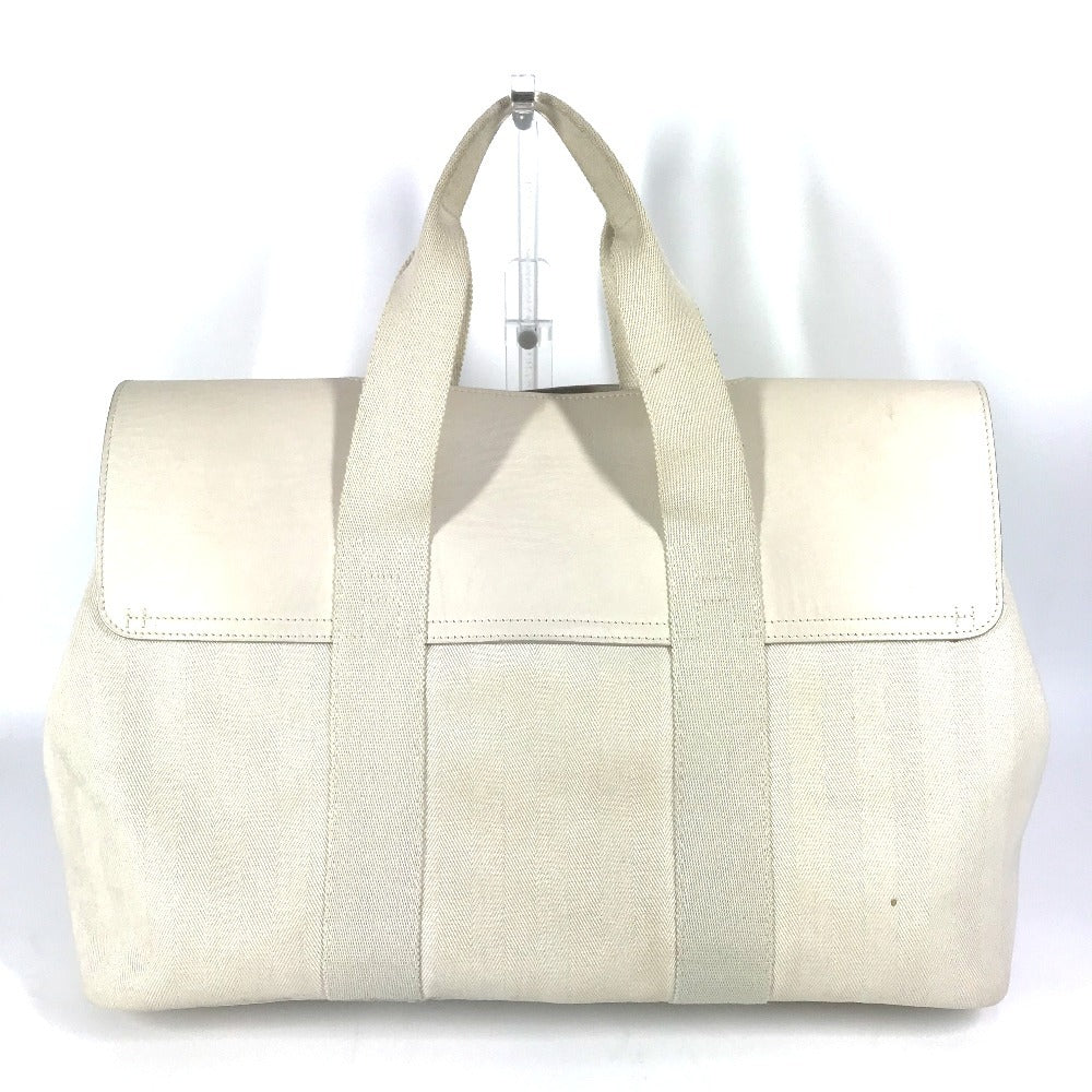 Hermes Handbag Valparaiso Mm Valparaiso Leather Canvas White Travel Bag