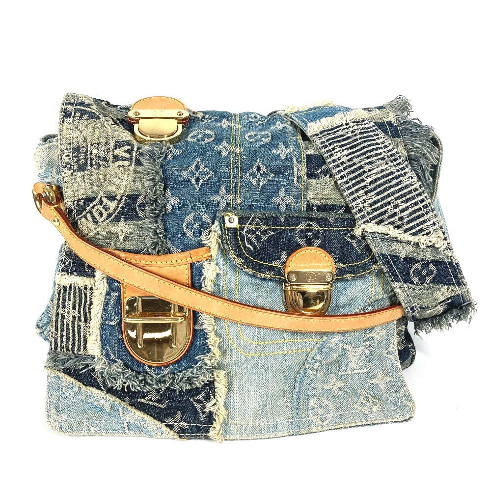 Louis Vuitton M95374 Patchwork Posty Monogram Canvas Denim Blue Shoulder Bag