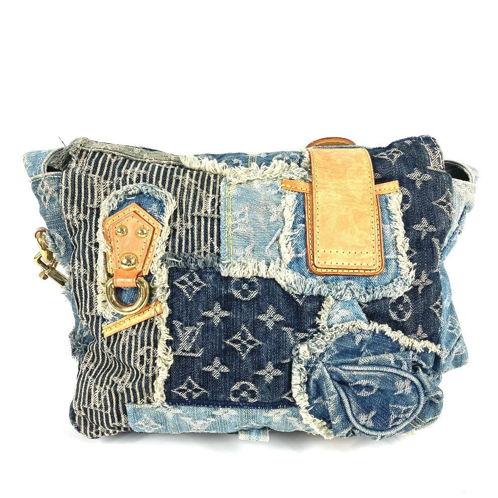 Louis Vuitton M95374 Patchwork Posty Monogram Canvas Denim Blue Shoulder Bag