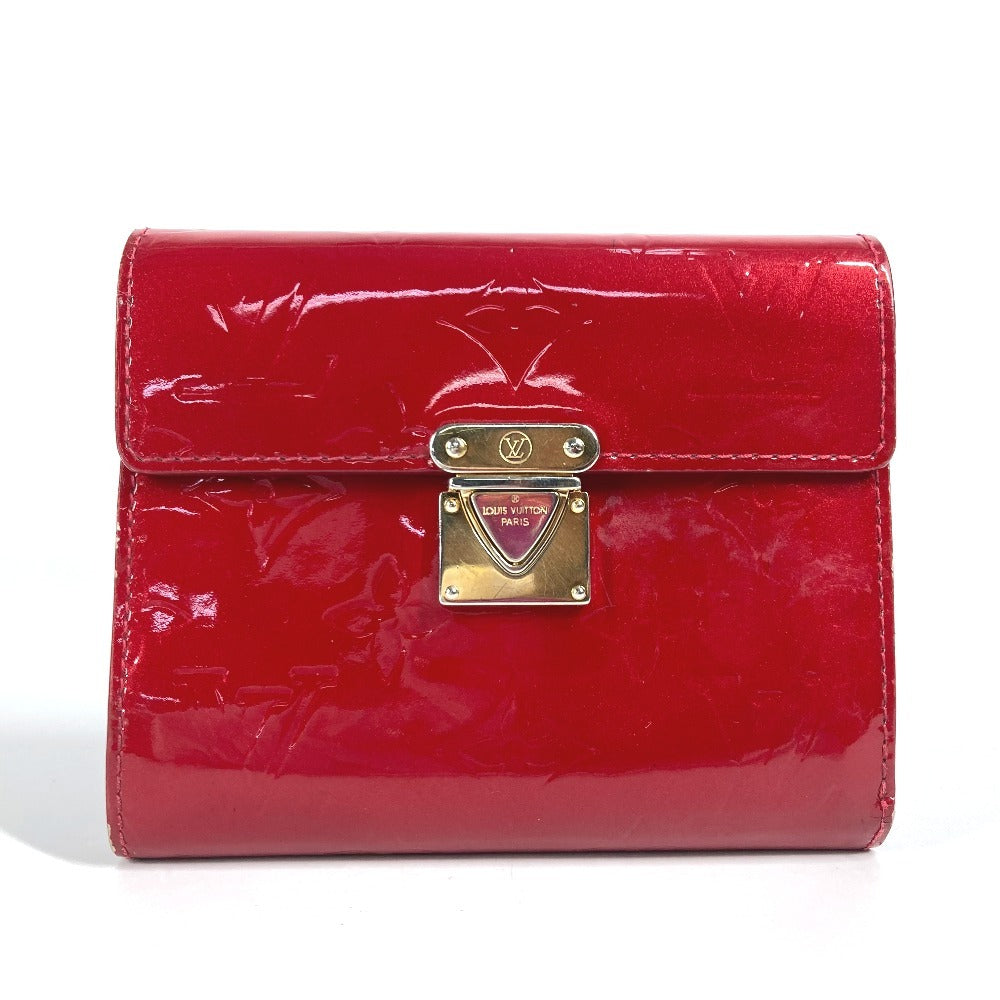 Louis Vuitton Trifold M91979 Vernis Portefeuille Monogram Red Wallet Case