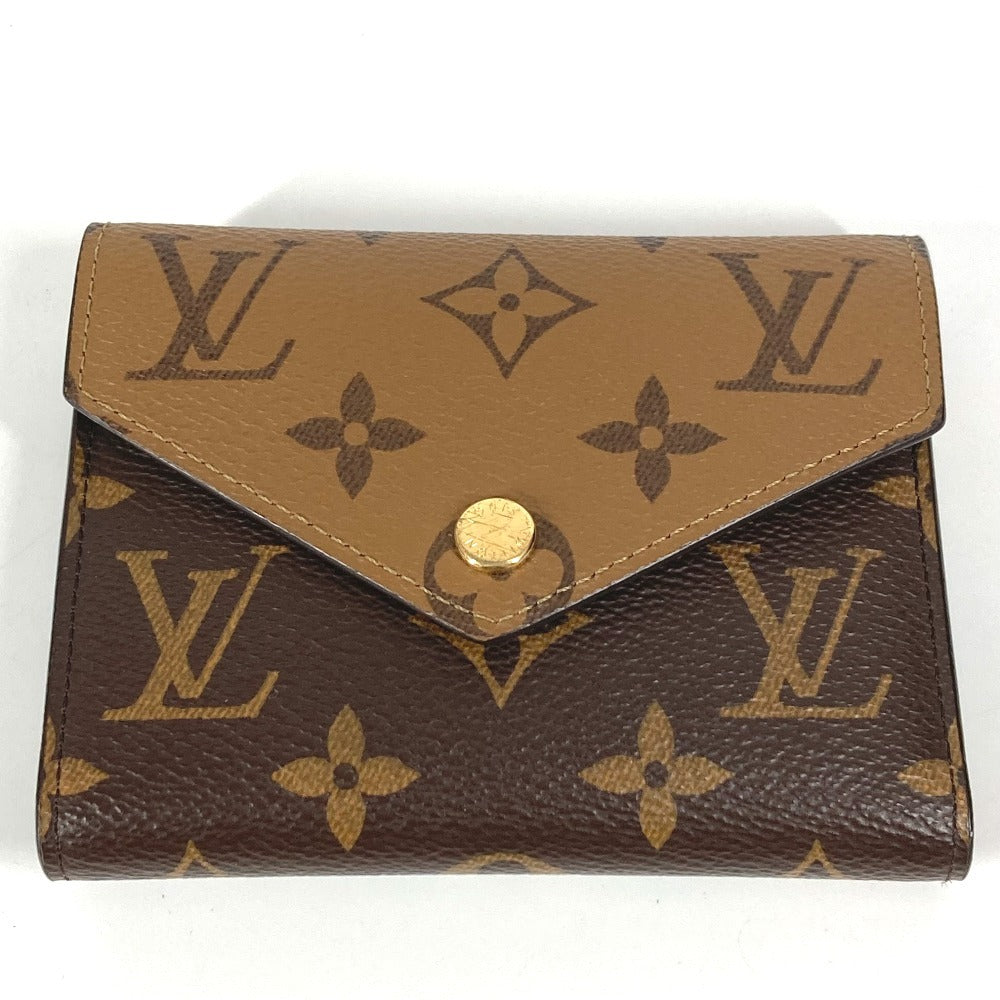 Louis Vuitton Trifold M81557 reverse Portefeuille Monogram Canvas Brown Wallet Case