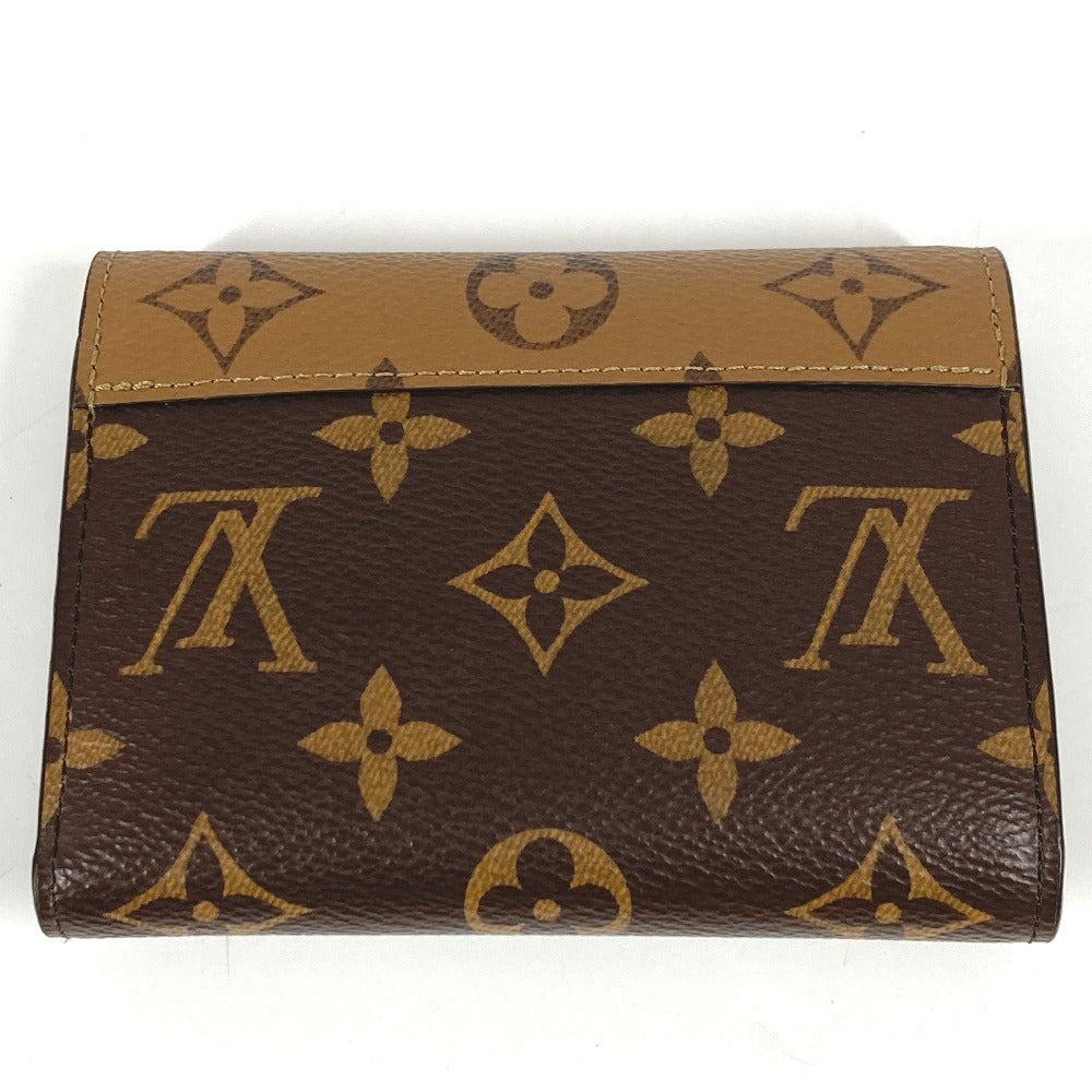 Louis Vuitton Trifold M81557 reverse Portefeuille Monogram Canvas Brown Wallet Case