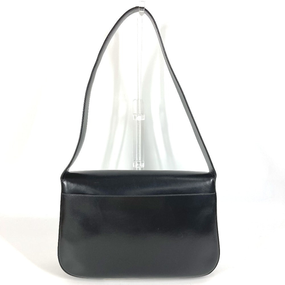 Shoulder Bag Leather Black Black Logo
