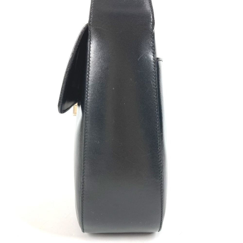Shoulder Bag Leather Black Black Logo