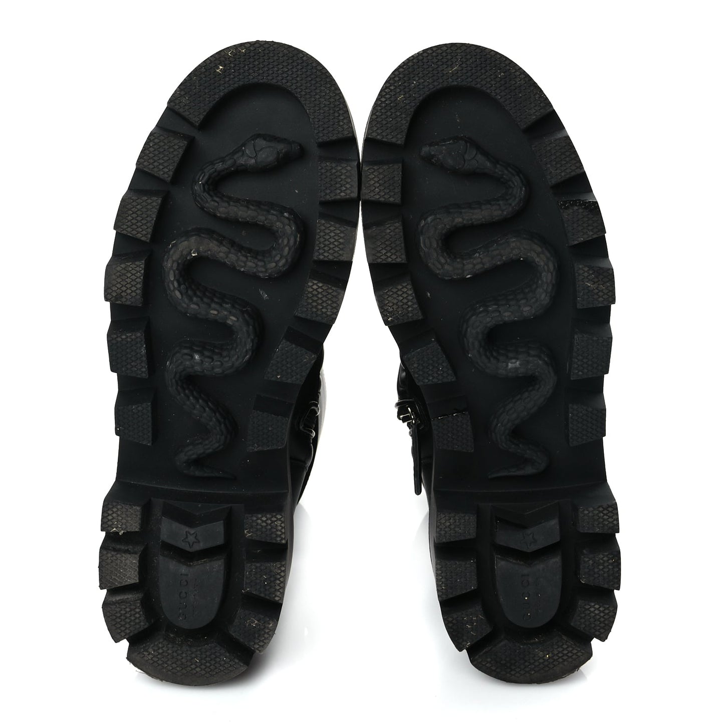 Gucci Nappa Frances GG Matelasse Platform Combat Boots 37 Black