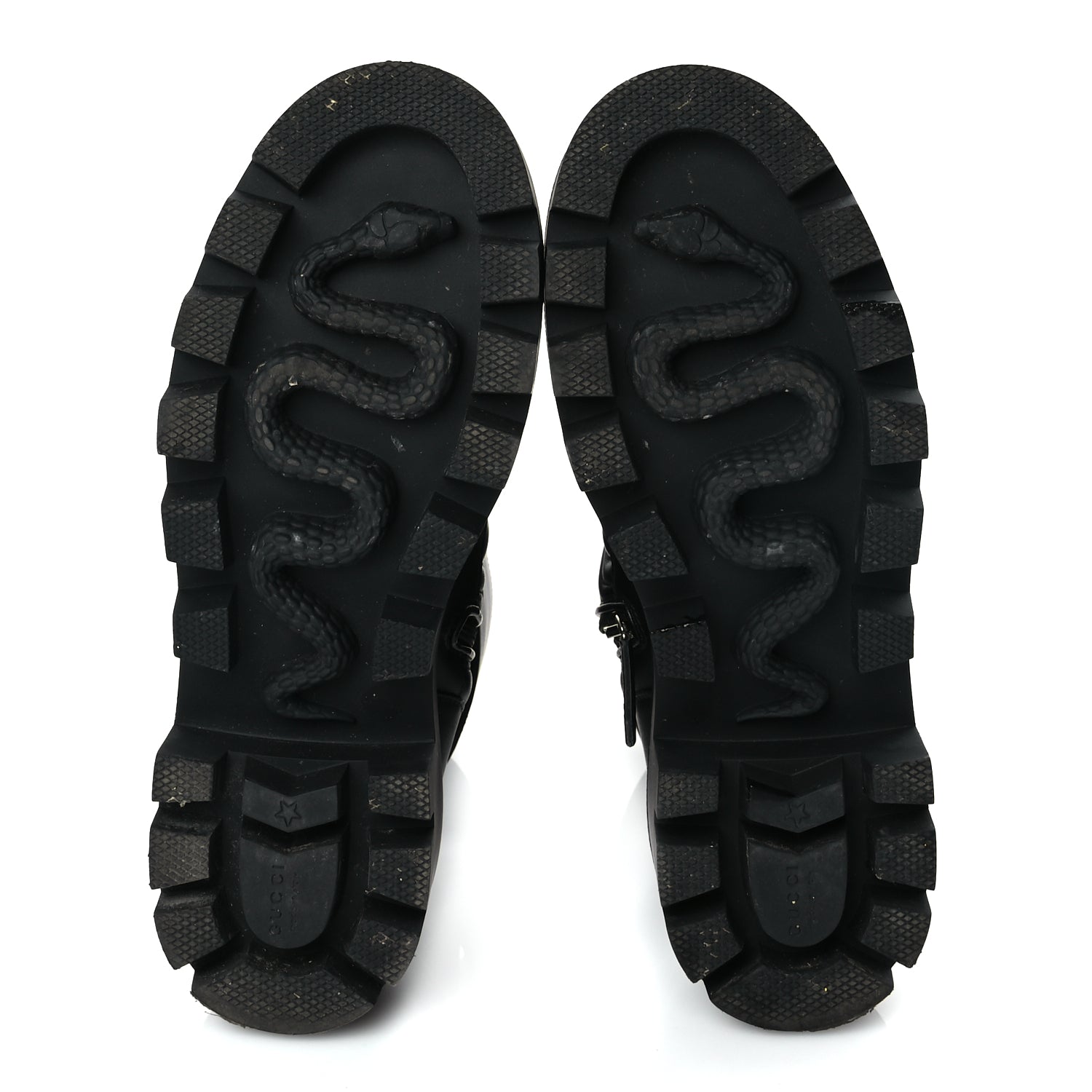 Gucci Nappa Frances GG Matelasse Platform Combat Boots 37 Black