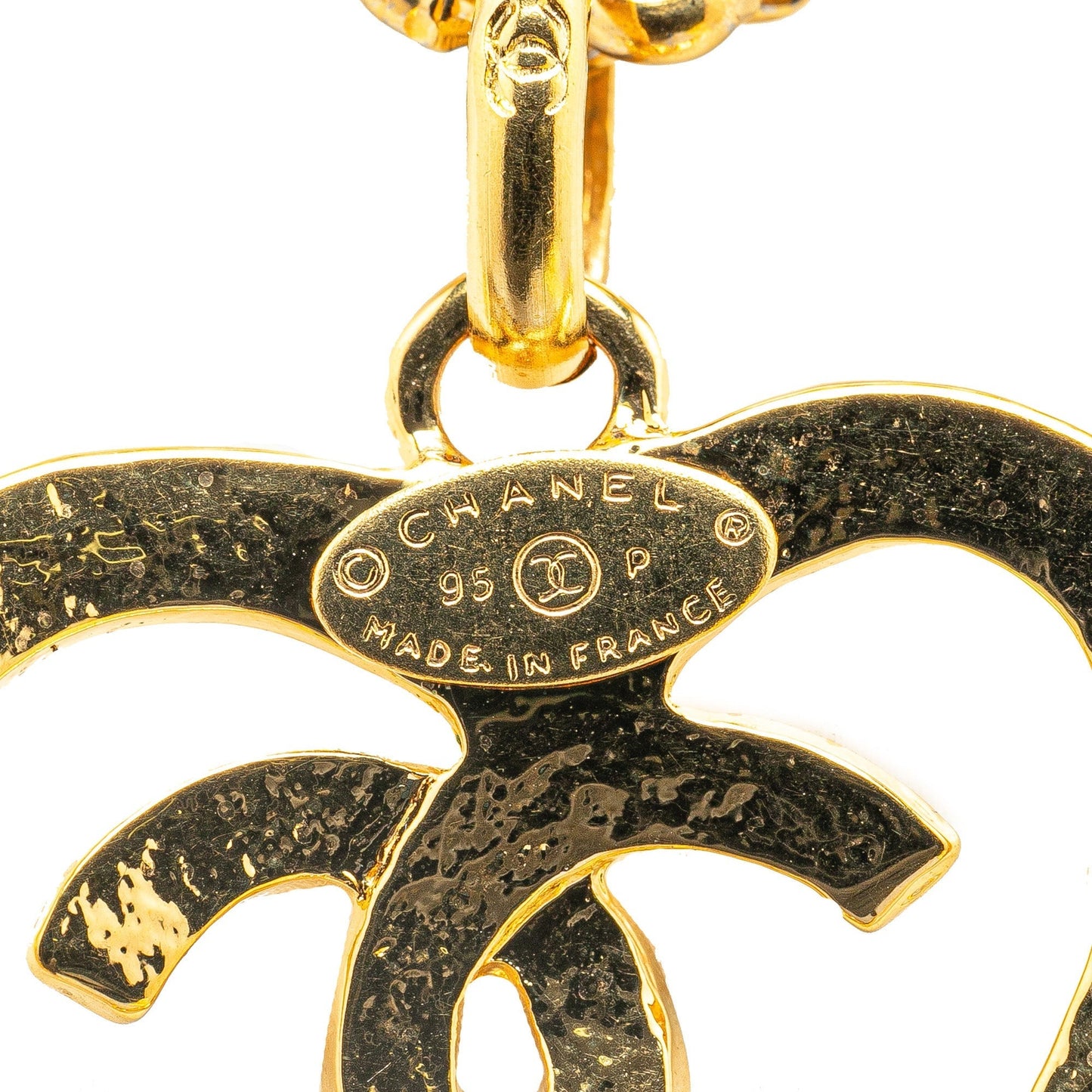 Gold Chanel Gold Plated CC Heart Pendant Necklace