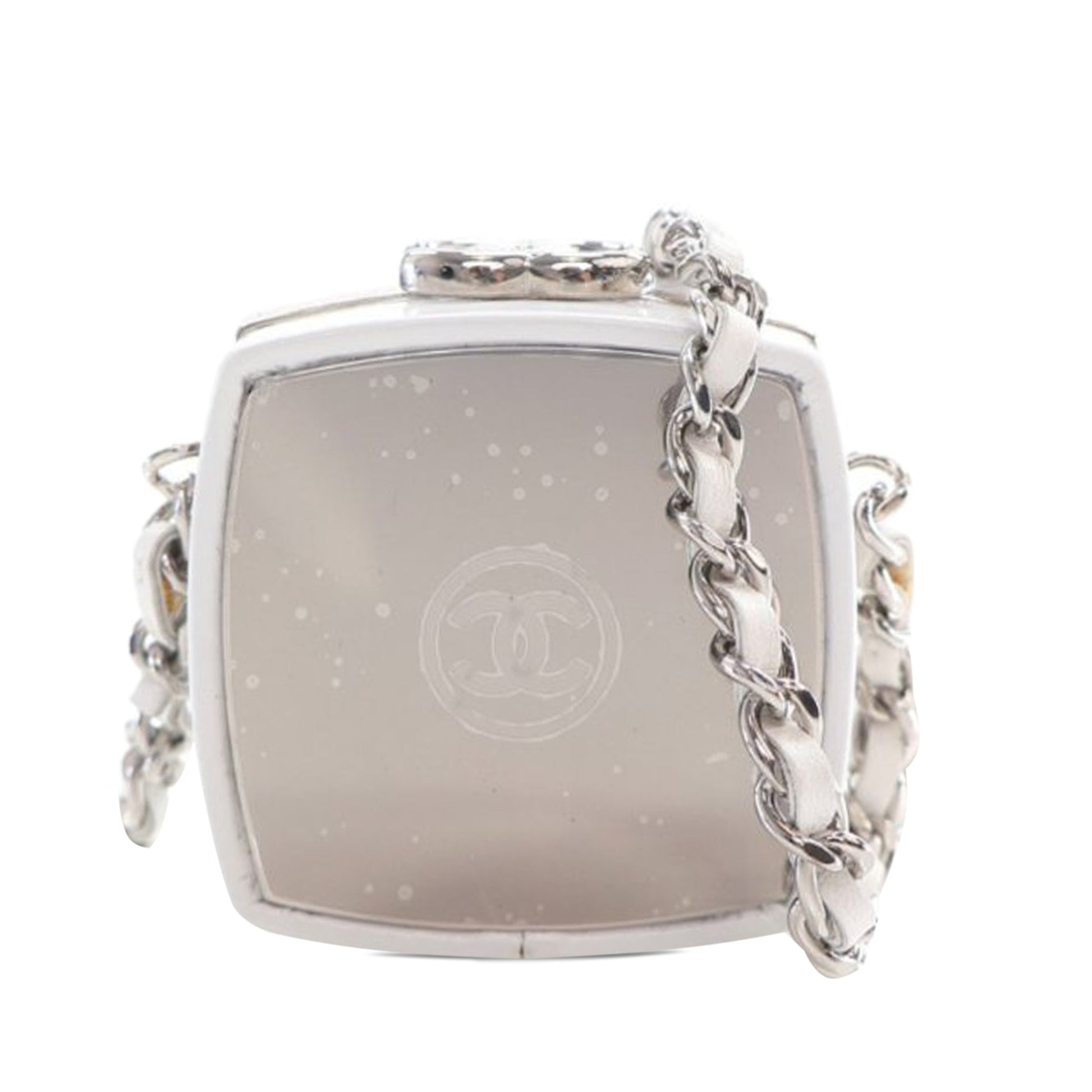 CHANEL Patent Goatskin Make-Up Box Clutch With Chain Crossbody Bag