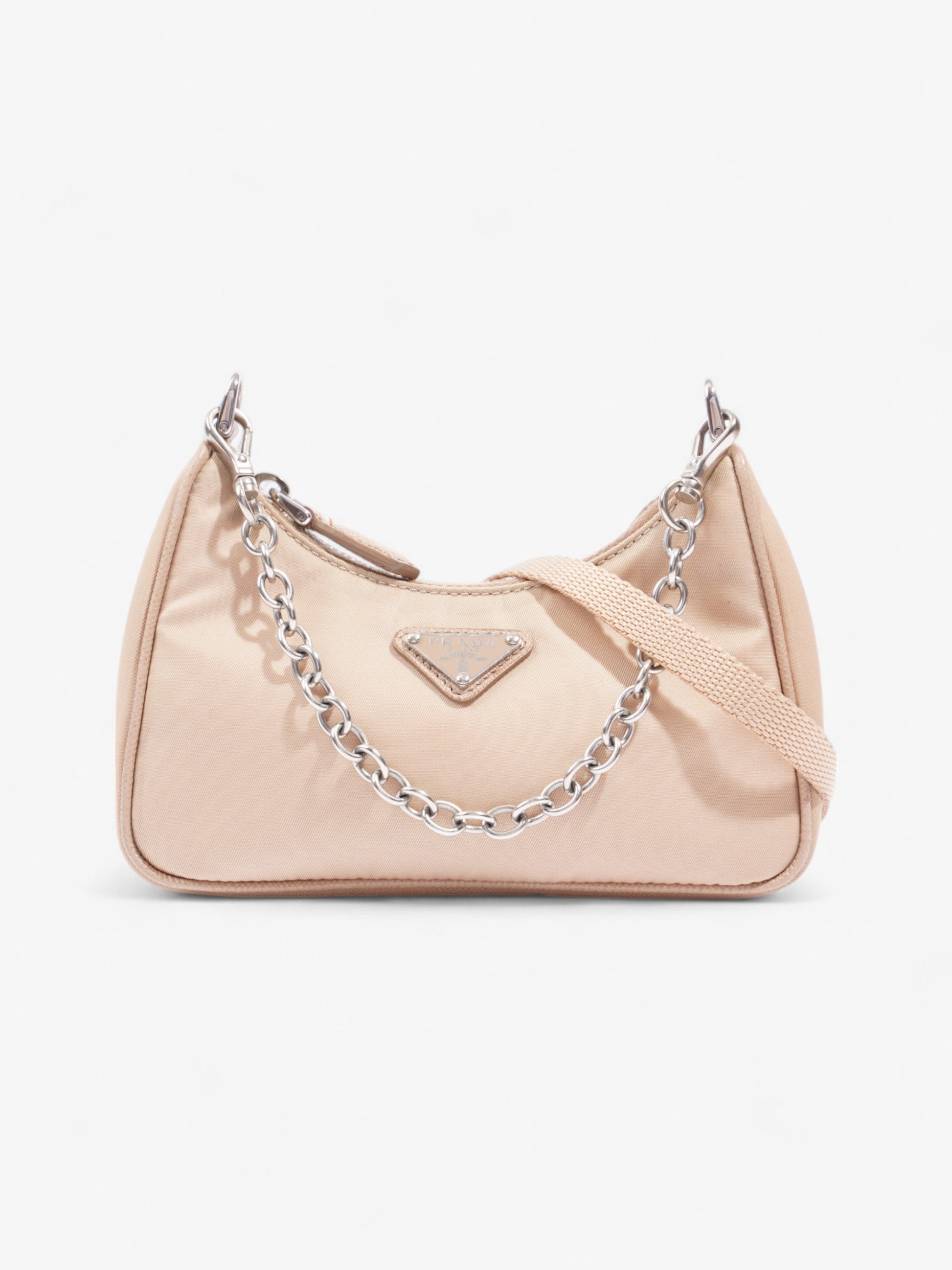 Prada Re Edition Handbag Nylon Beige Mini Travel Bag