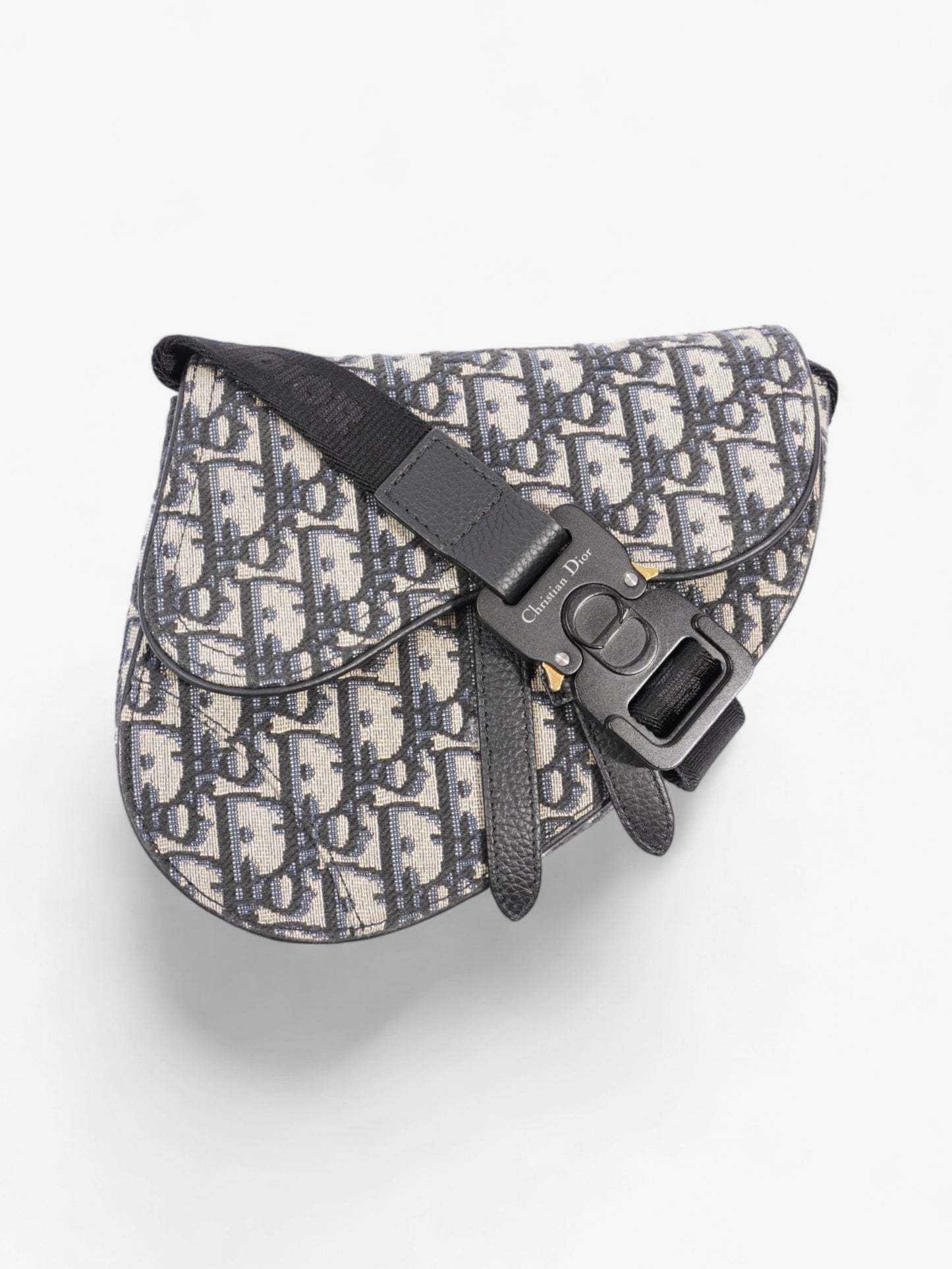 Dior Christian Saddle Homme Oblique Crossbody Bag Canvas Black