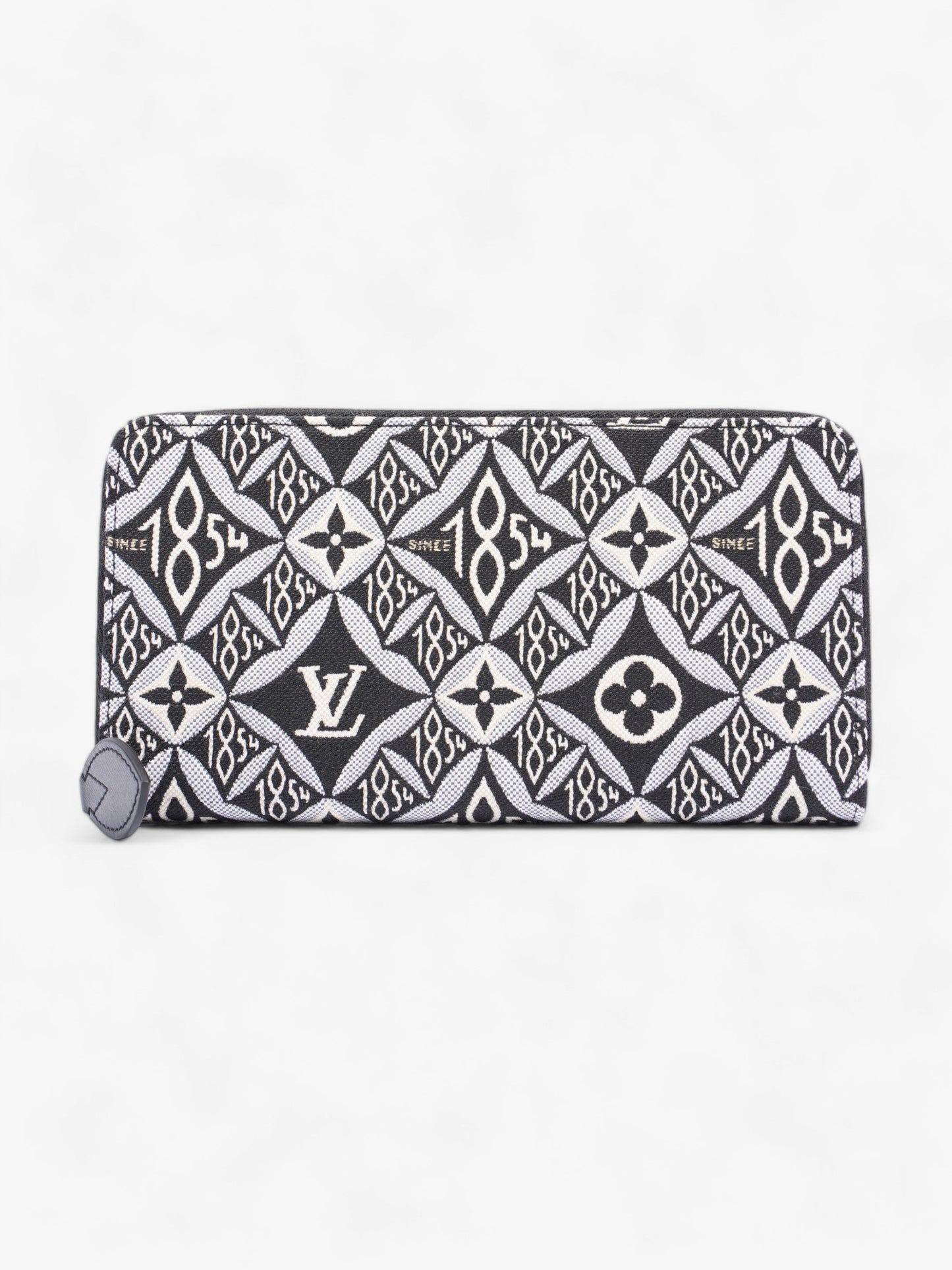 Louis Vuitton Since Zippy Jacquard Monogram Black White Canvas Wallet Case