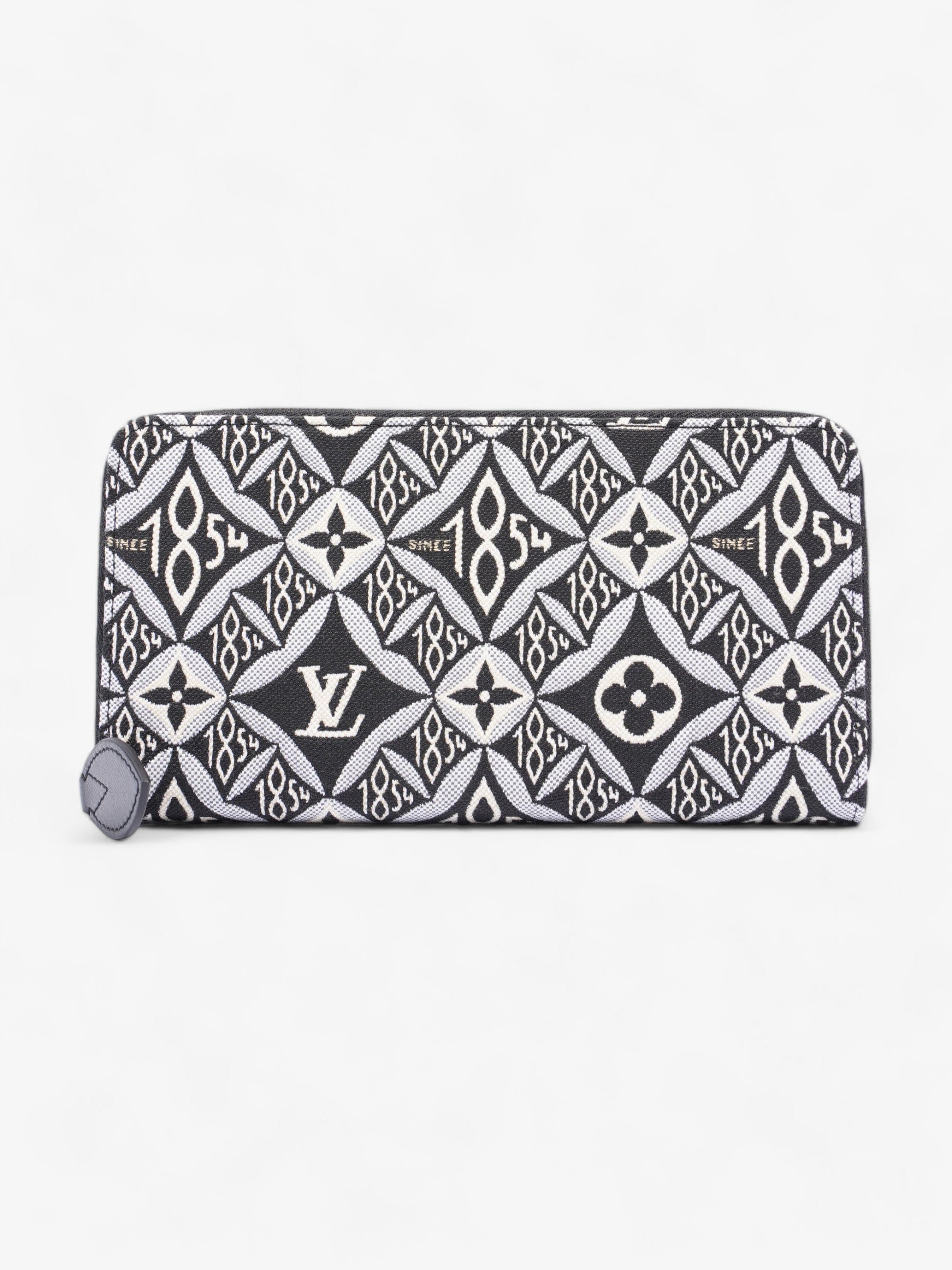Louis Vuitton Since Zippy Jacquard Monogram Black White Canvas Wallet Case