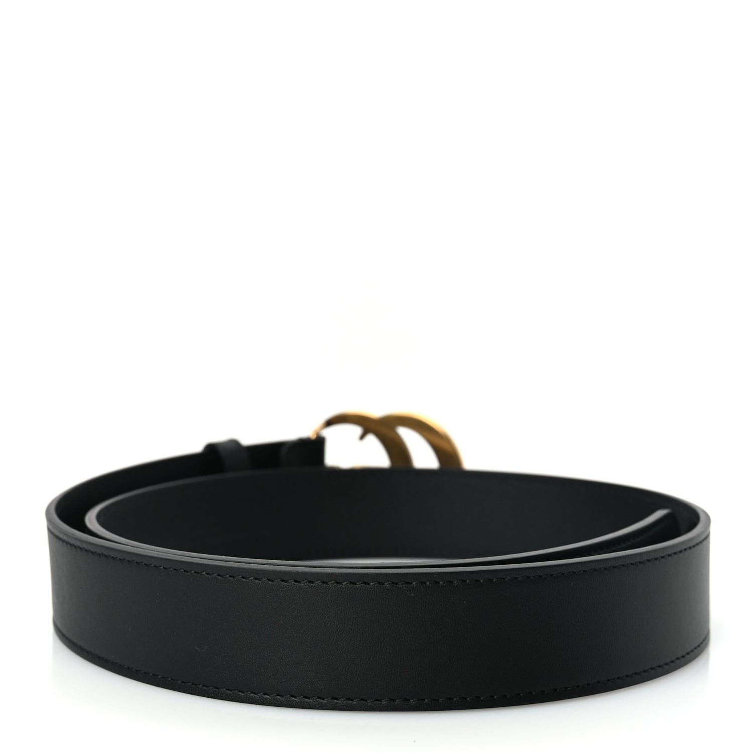 Gucci Calfskin Double G 30mm Belt 80 32 Black