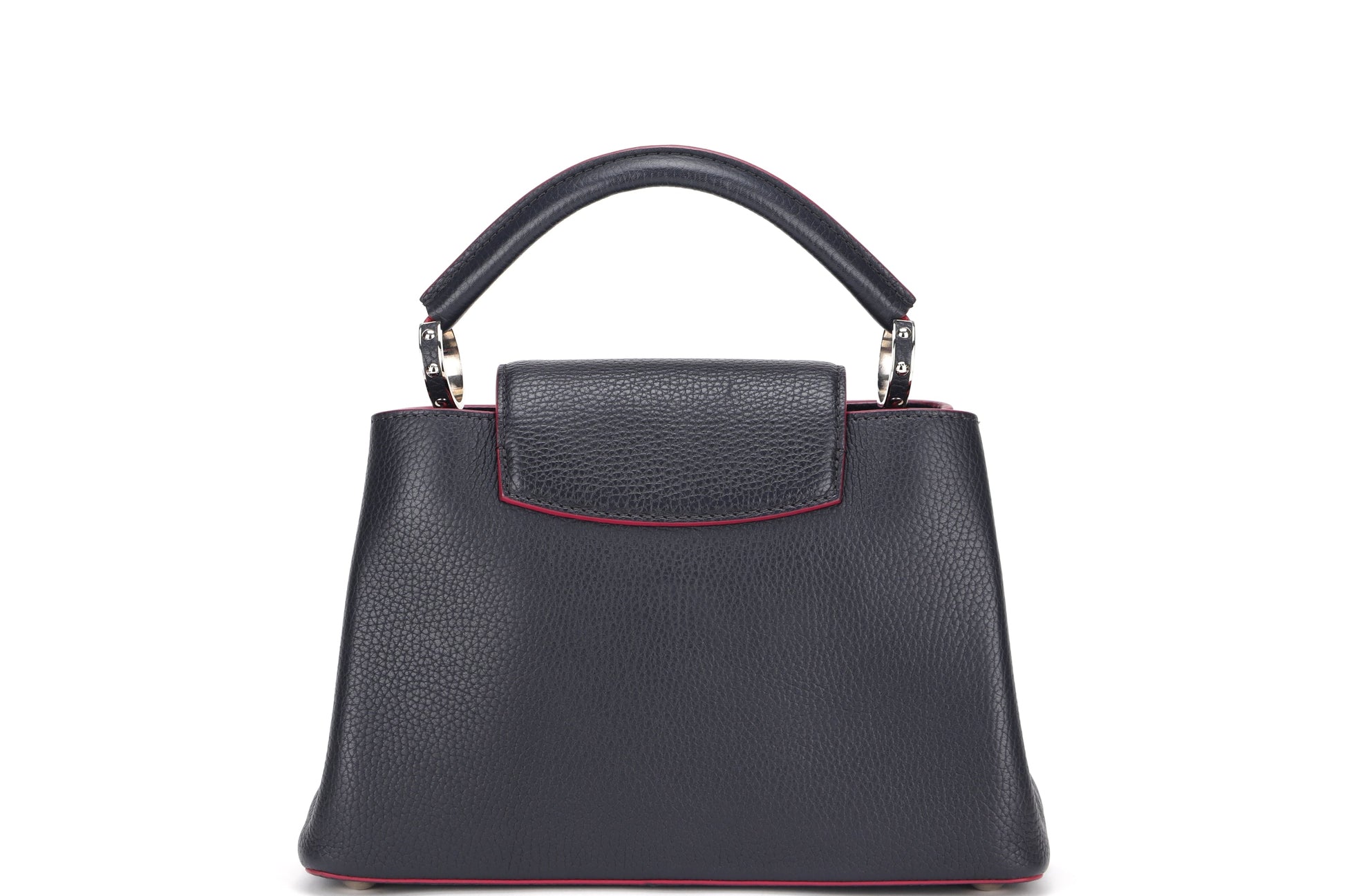 LOUIS VUITTON CAPUCINS BB (AR1105) MARINE ROUGE COLOR TAURILLON LEATHER SILVER HARDWARE, WITH STRAP & DUST COVER