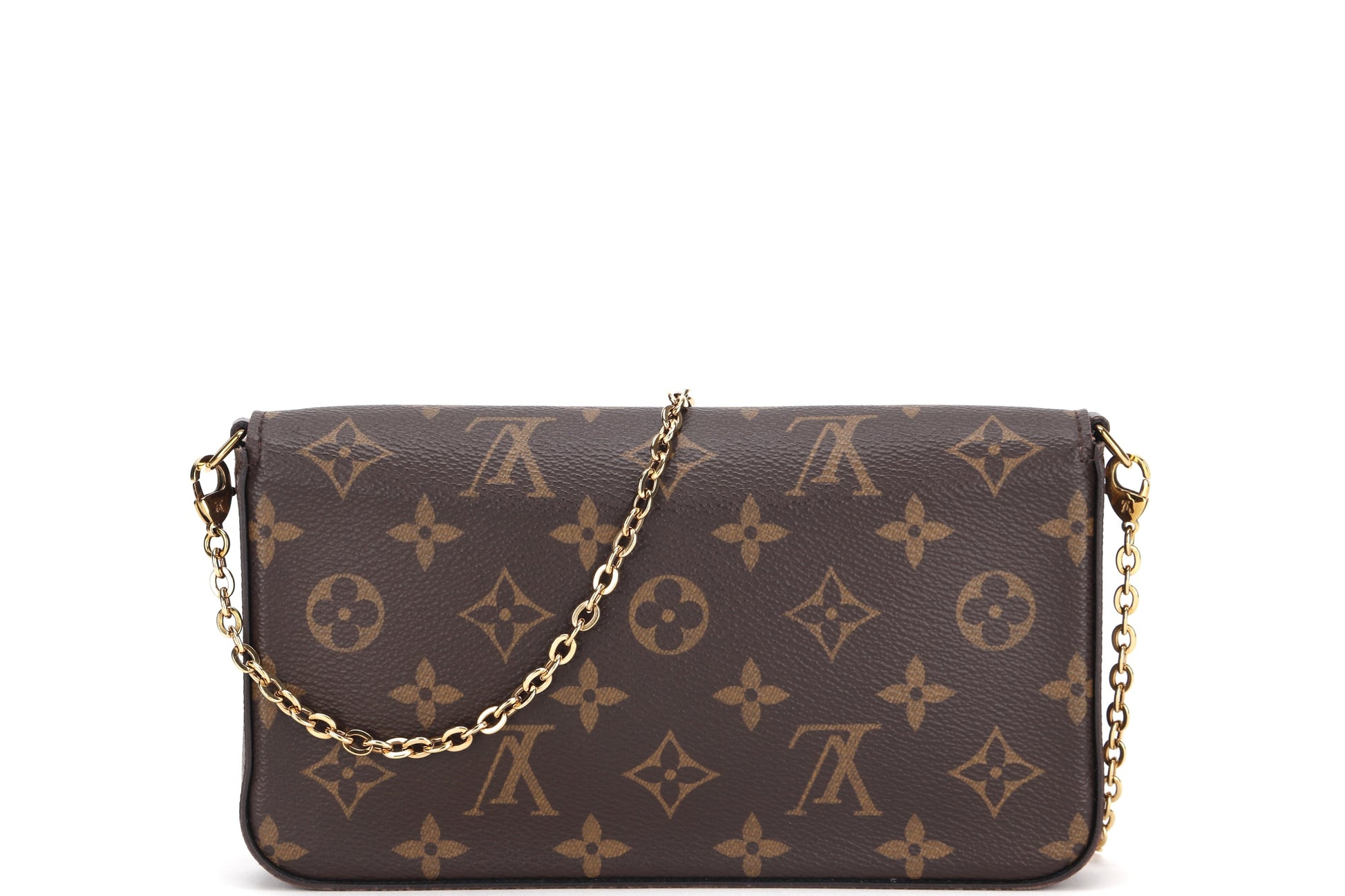LOUIS VUITTON M61276 POCHETTE FELICIE CHAIN BAG (MI3250) MONOGRAM CANVAS GOLD HARDWARE, WITH CHAIN STRAP, INNER POUCH, INNER CARD POUCH, DUST COVER & BOX
