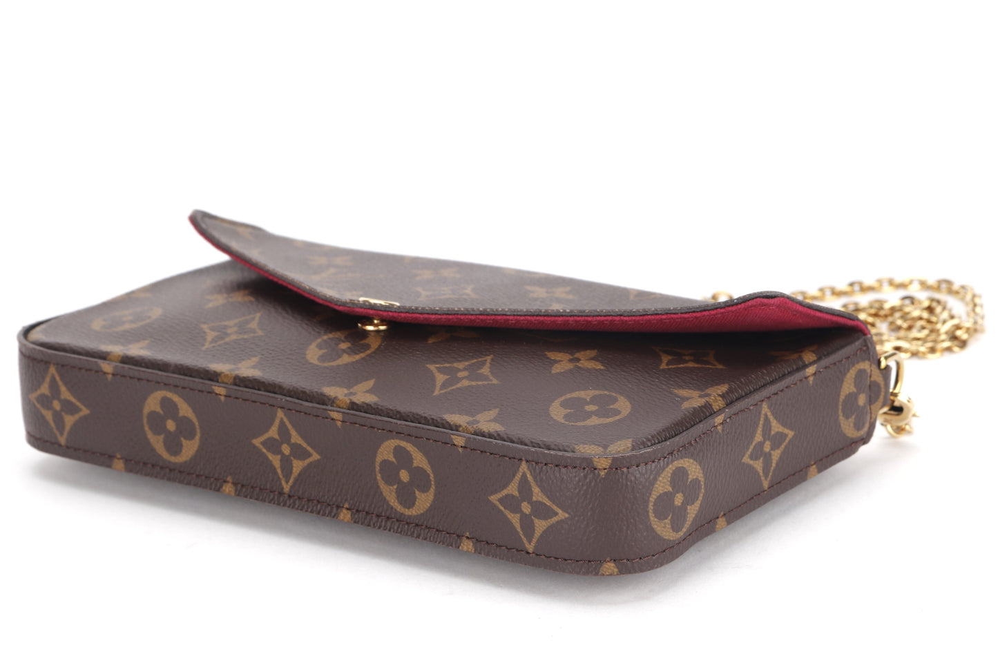 LOUIS VUITTON M61276 POCHETTE FELICIE CHAIN BAG (MI3250) MONOGRAM CANVAS GOLD HARDWARE, WITH CHAIN STRAP, INNER POUCH, INNER CARD POUCH, DUST COVER & BOX