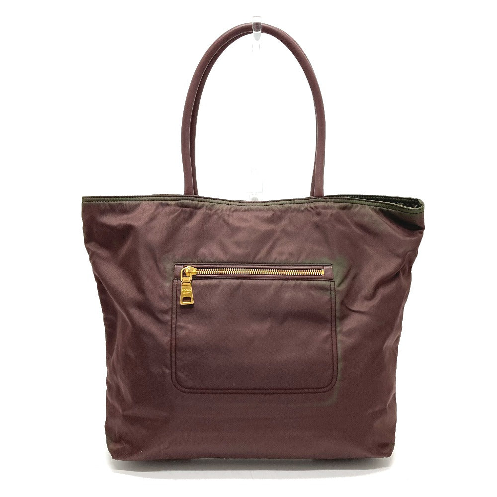 Tote Bag Purple With Semi Shoulder Leather Nylon Shoulder Bag