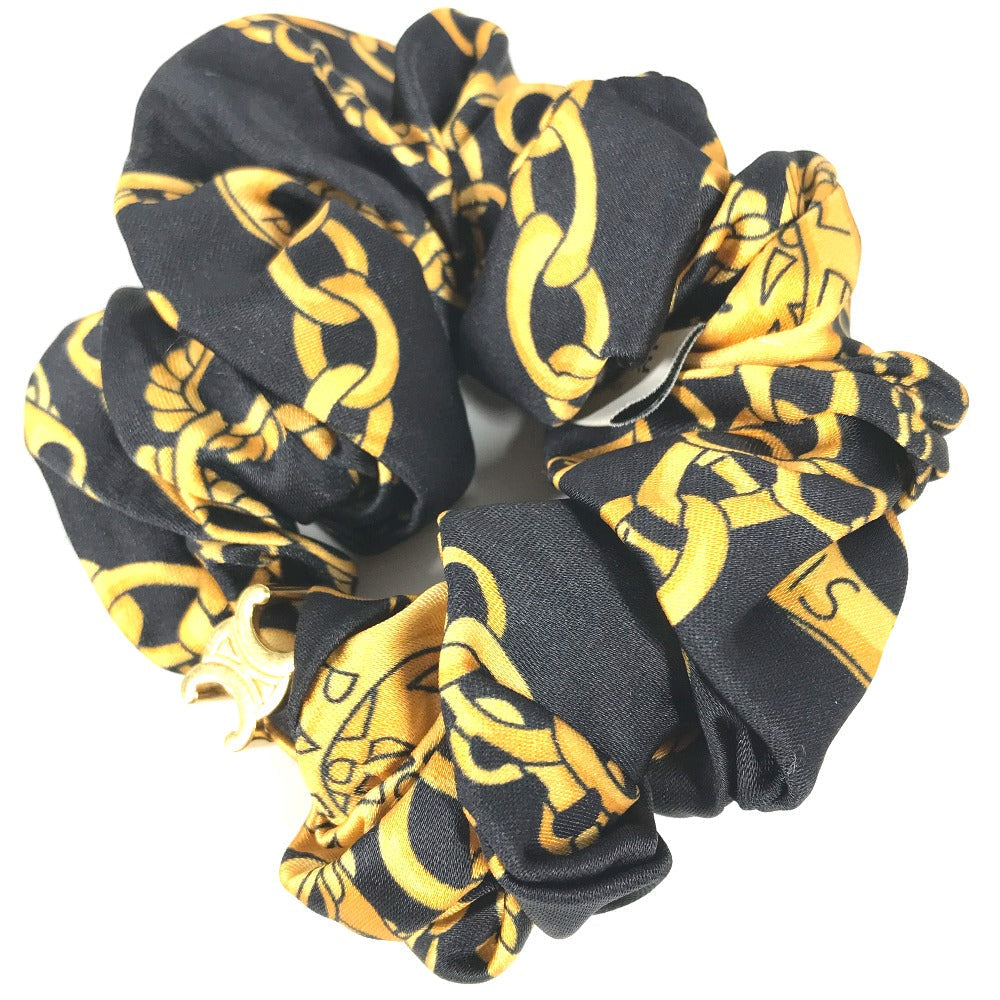 Hair Accessory Silk Triomphe Chainpattern Women Handbag Black Travel Bag