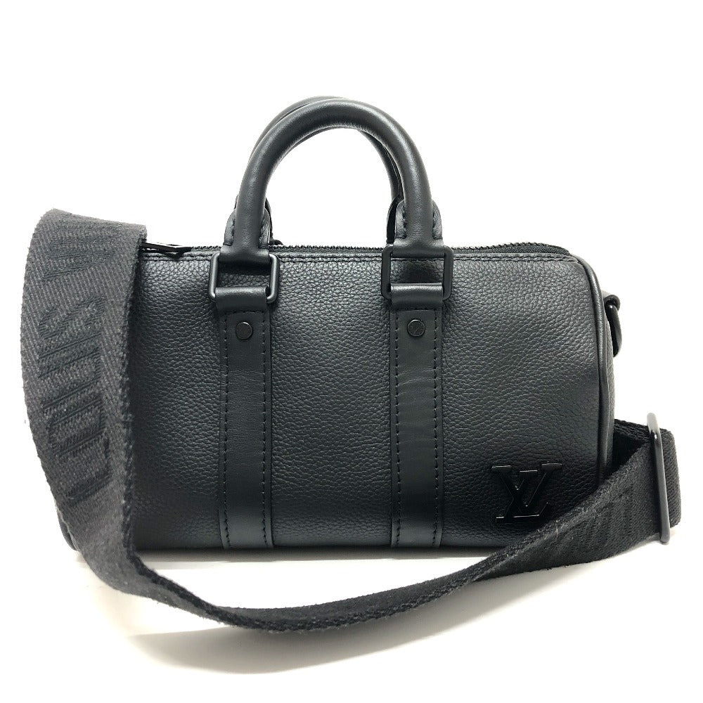 Louis Vuitton Boston Duffel M80950 Taurillon Clemence Leather Black Travel Bag