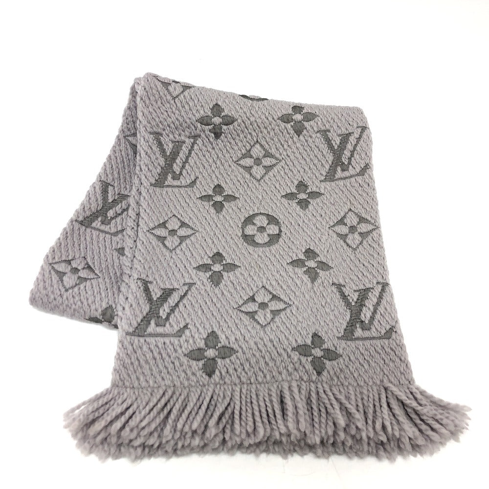 Louis Vuitton Scarf M74742 Silk fringe Echal Wool Gray