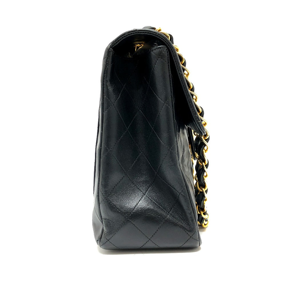 Chanel WChain Deca Trasse 34 Black Leather Shoulder Bag