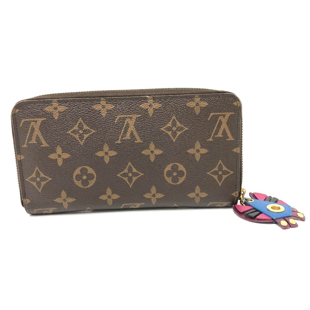 Louis Vuitton Long Purse M61364 zippy totem Monogram Canvas Brown Red Wallet Case