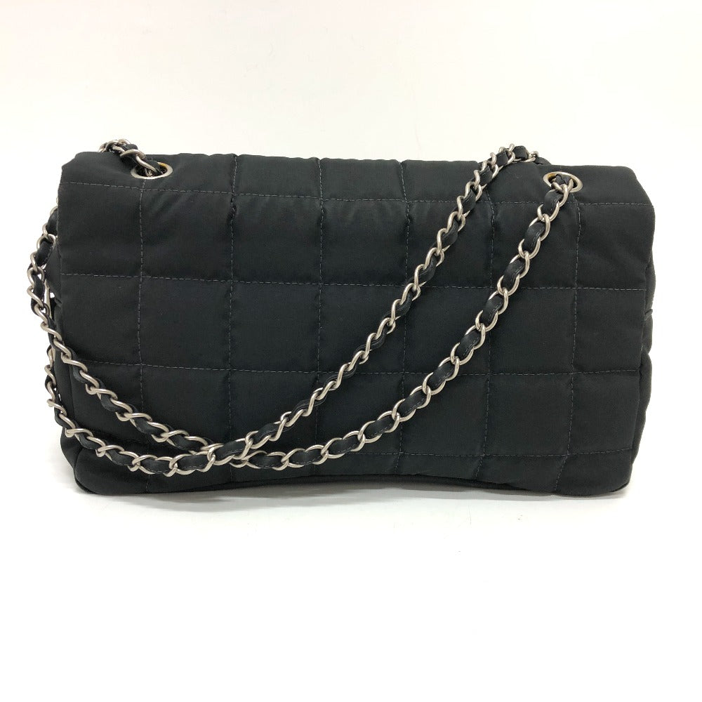 Chanel Nylon COCO Mark Chocolate bar Black Shoulder Bag