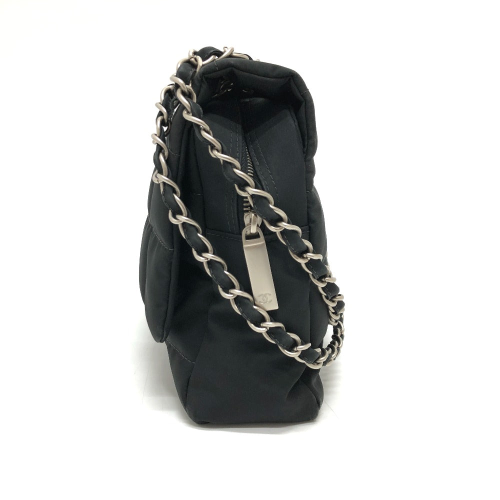 Chanel Nylon COCO Mark Chocolate bar Black Shoulder Bag
