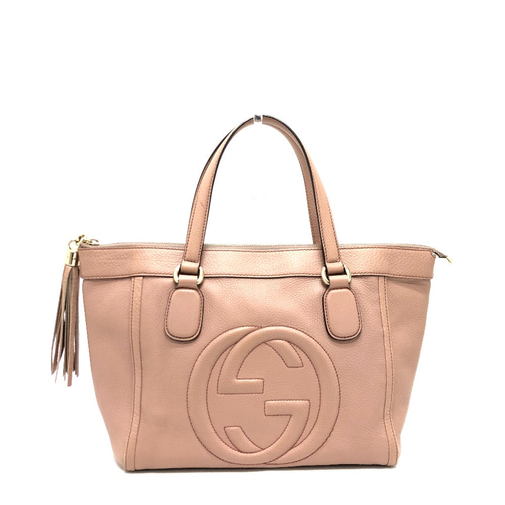 Gucci Soho Interlocking G Leather Beige Pink Handbag