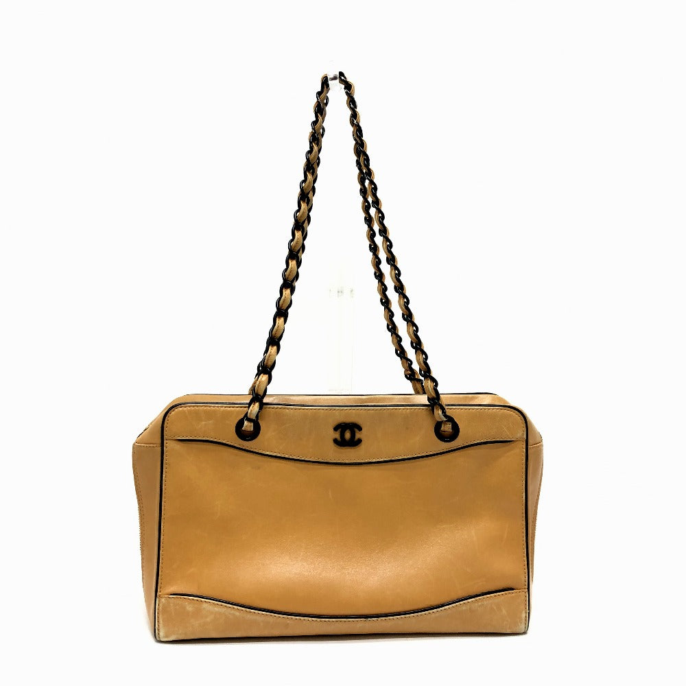 Chanel Calf COCO Mark Brown Leather Shoulder Bag