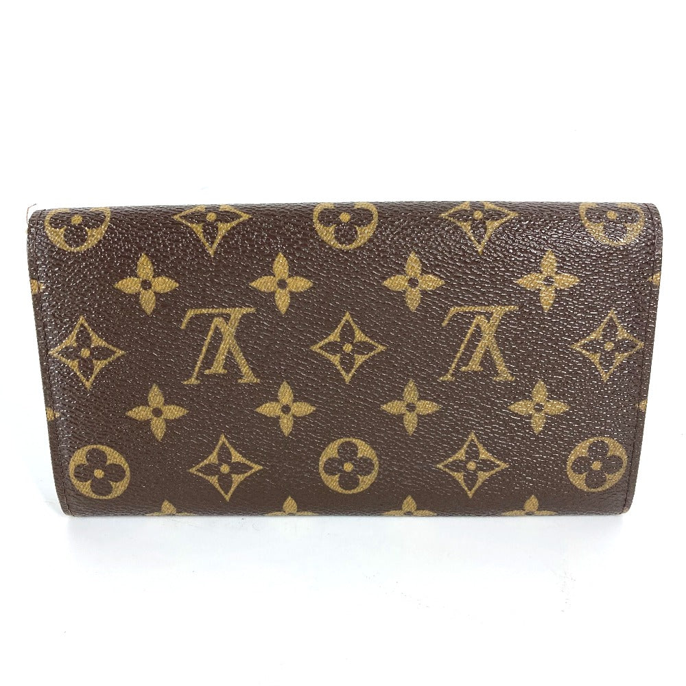 Louis Vuitton Long Purse M61726 Portomon Credit Monogram Canvas Brown Wallet Case