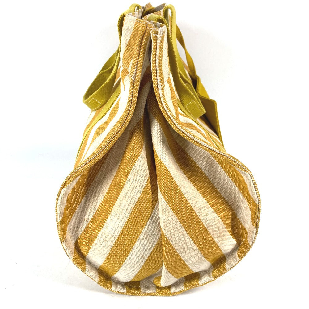 Hermes Tote Bag With Porch Cannes Mm Stripes Canvas Yellow