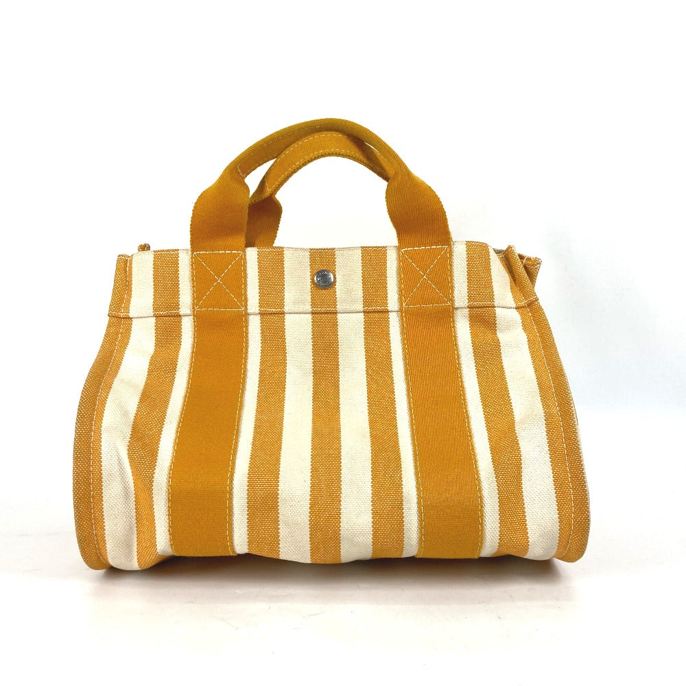 Orange With Porch Cannes Pm Stripe Canvas Travel Bag