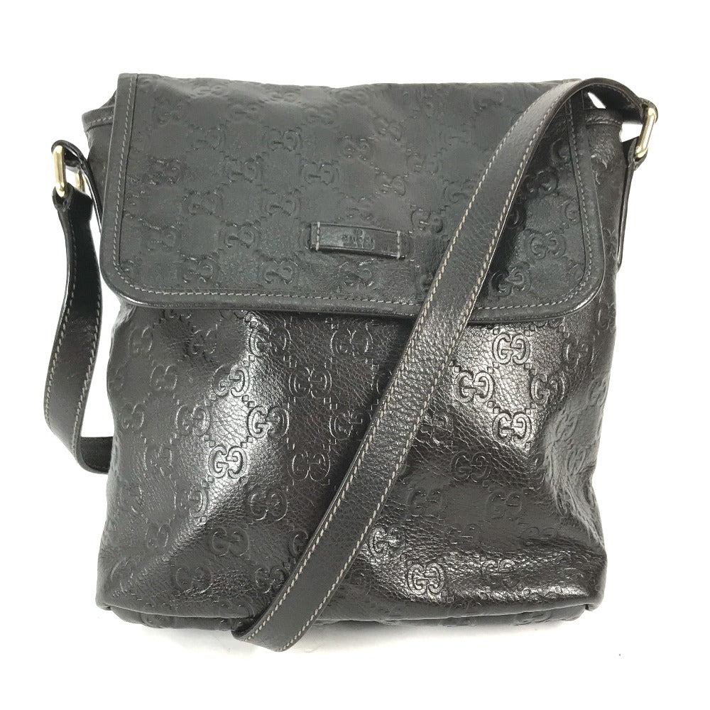 Gucci Sima Dark Guccisima GG Leather Brown Shoulder Bag