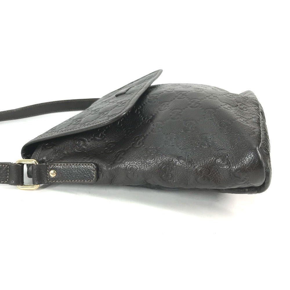 Gucci Sima Dark Guccisima GG Leather Brown Shoulder Bag