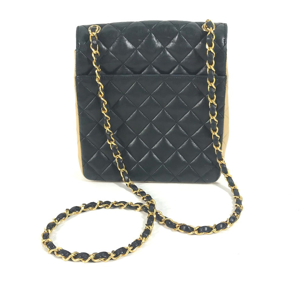 Chanel lambskin By color CC COCO Mark Beige Shoulder Bag