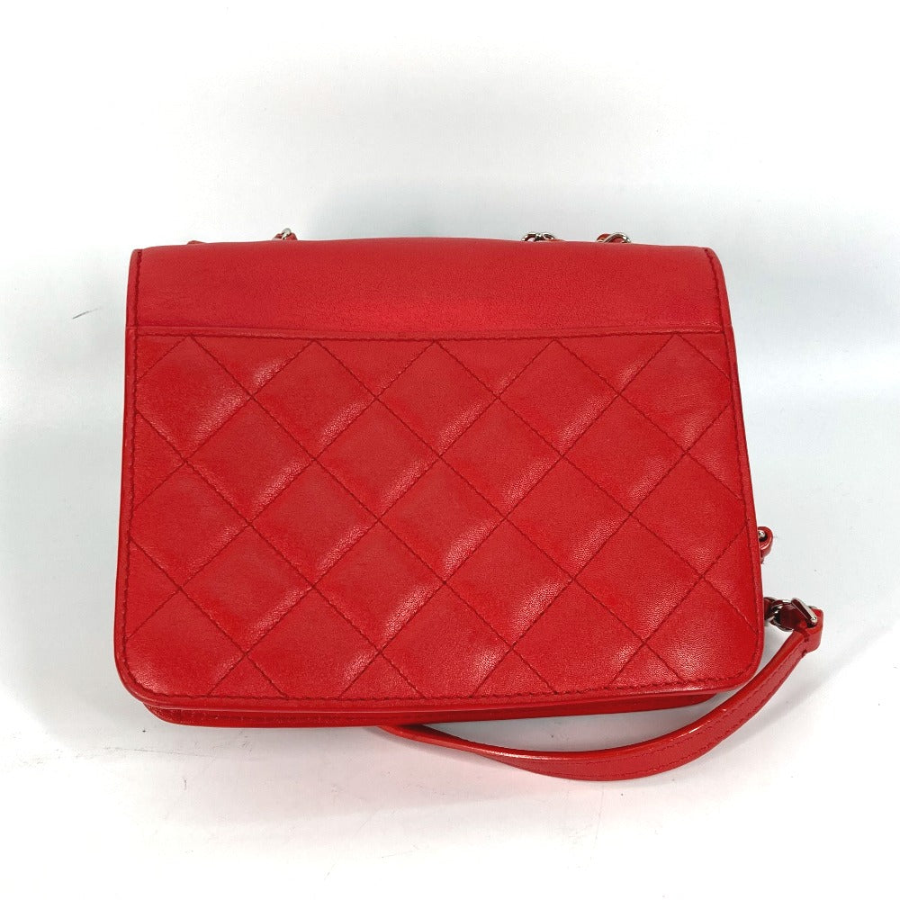 Chanel WChain Double CC COCO Mark Red Leather Shoulder Bag