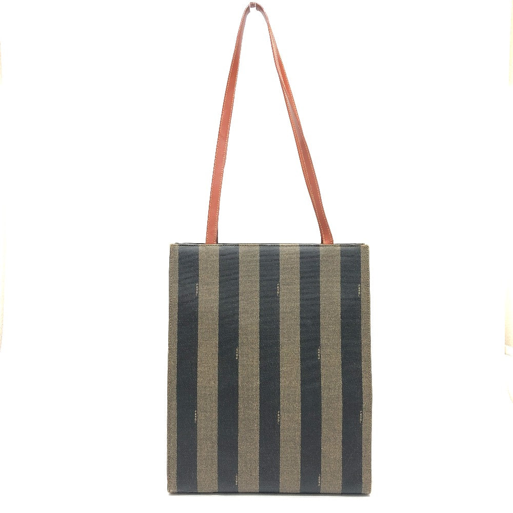 Fendi Tote Bag Pvc Khaki Pecan Women Leather Logo