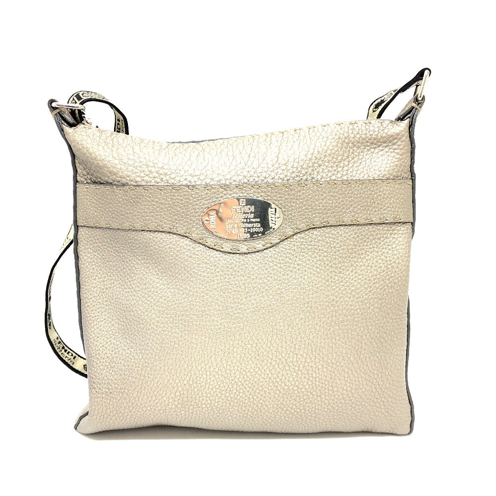 Fendi Shoulder Bag Metallic Color Celeria Women Leather