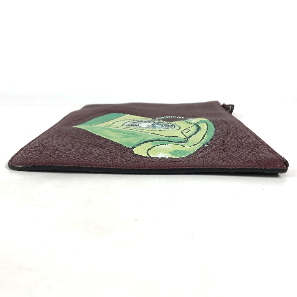 Fendi Clutch Bag 7N0078 Type Pouch Pouch Telephone Design Leather Brown