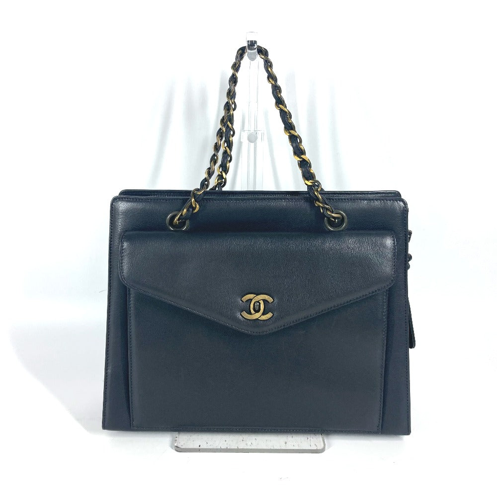 Chanel WChain CC COCO Mark Black Leather Shoulder Bag