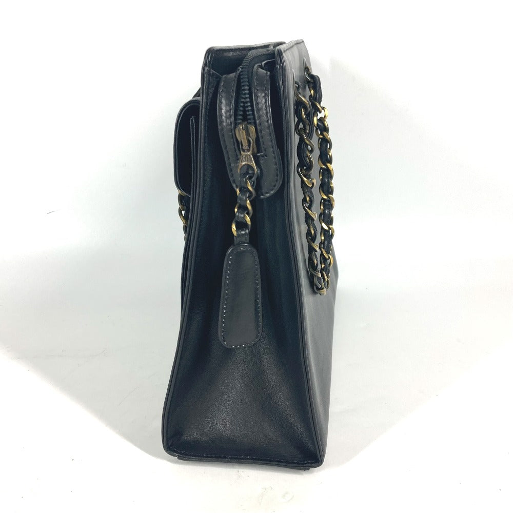 Chanel WChain CC COCO Mark Black Leather Shoulder Bag