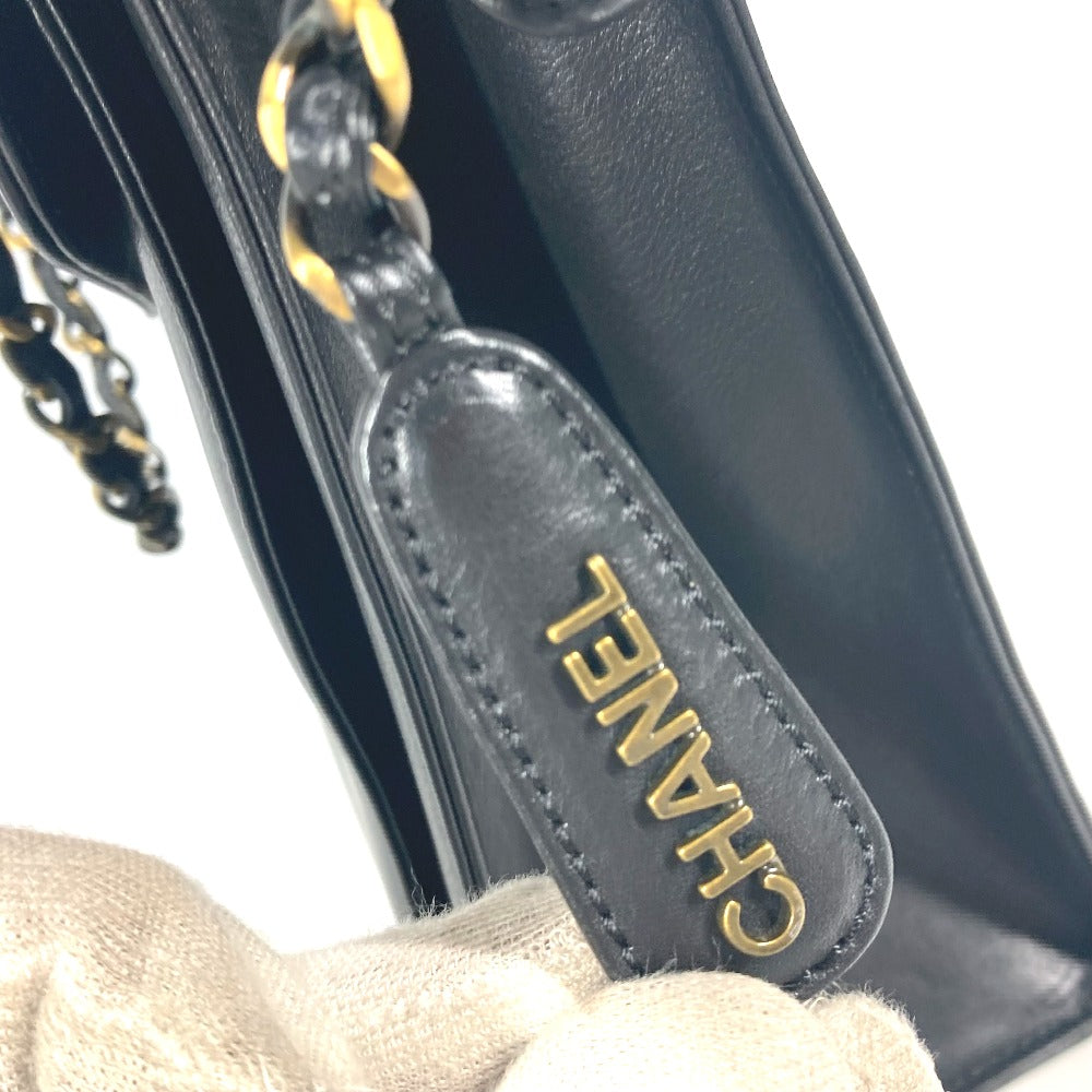 Chanel WChain CC COCO Mark Black Leather Shoulder Bag