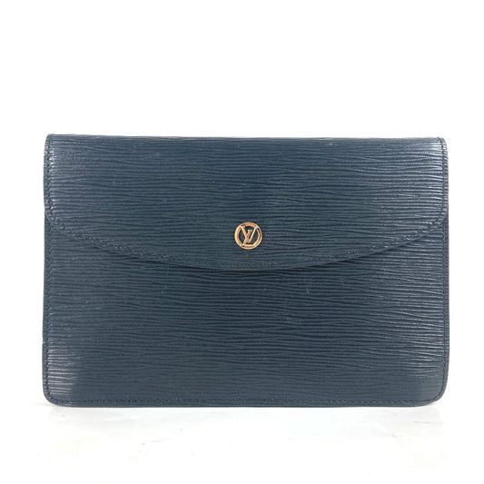 Louis Vuitton M52662 Epi Montaigne 23 Leather Black Clutch Bag