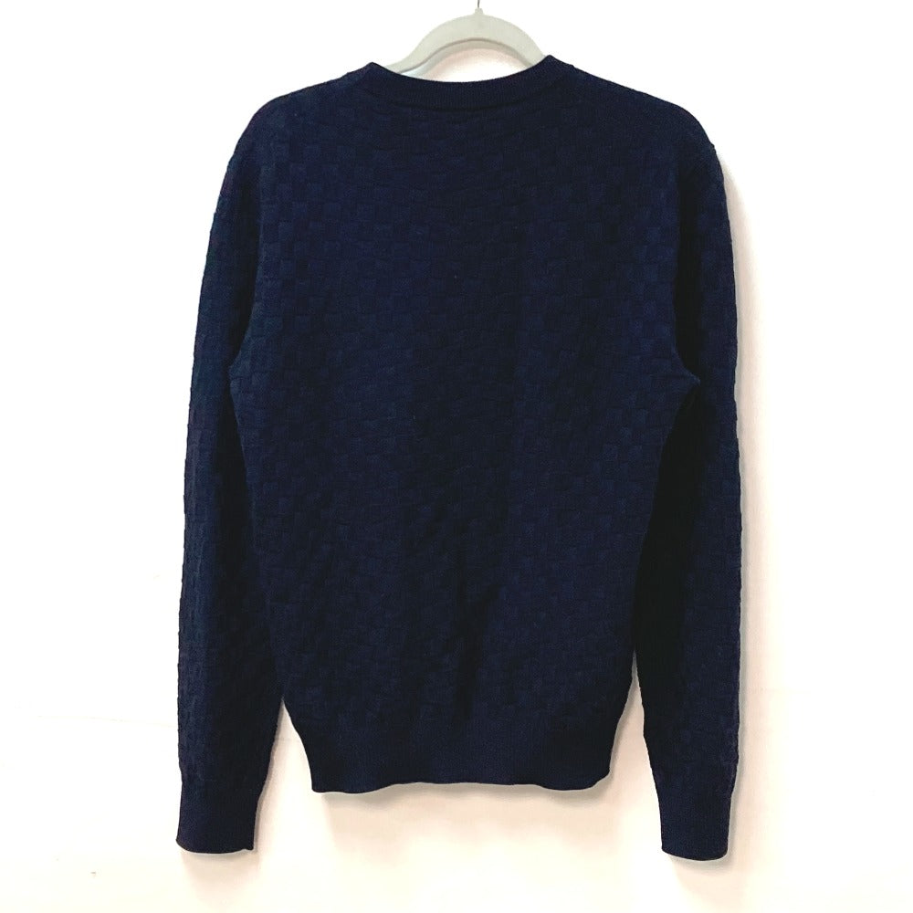 Louis Vuitton sweater Damier knit M Wool Navy Apparel