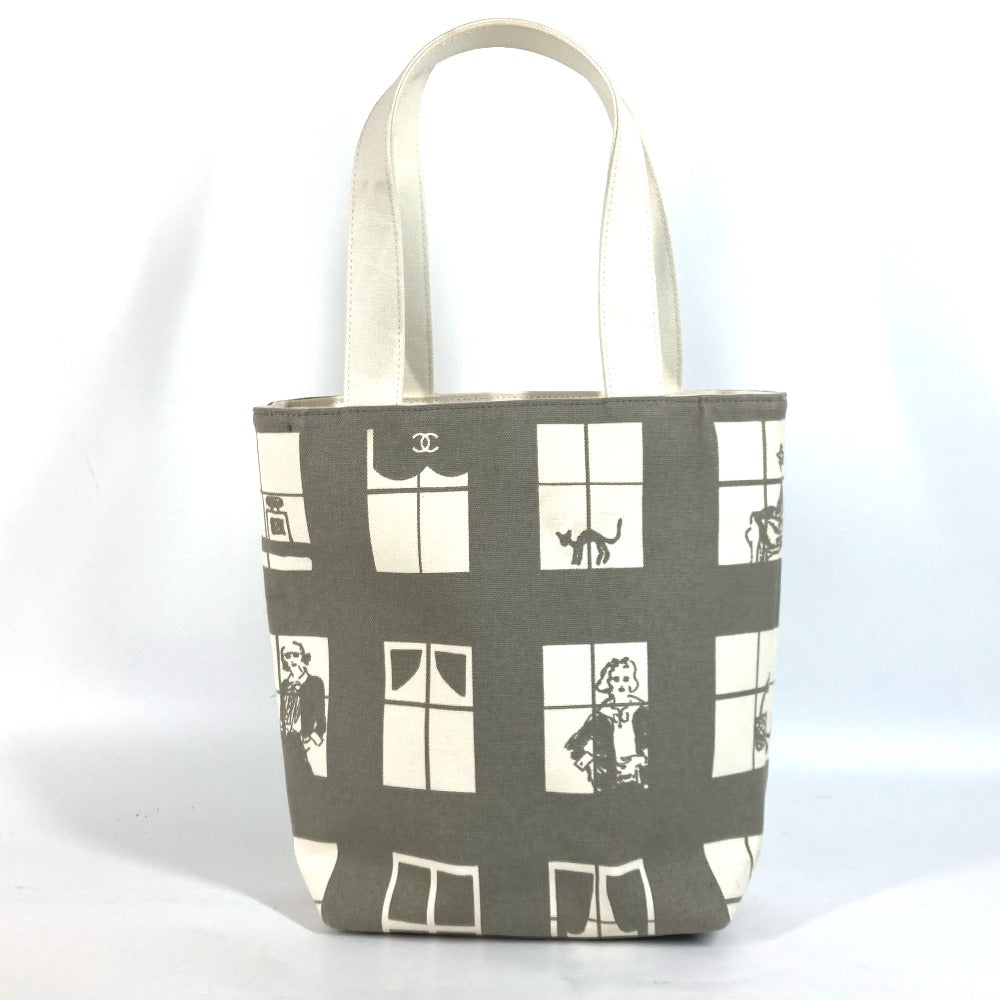 Chanel Window line Gray Canvas Shoulder Bag