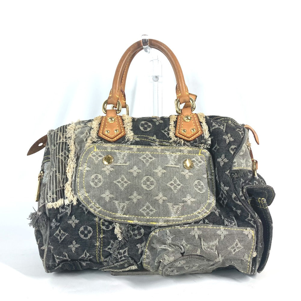 Louis Vuitton M95381 Patchwork Speedy 30 Monogram Denim Black Handbag