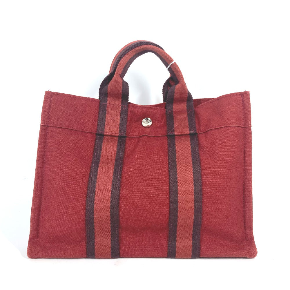 Hermes Handbag Fool Toepm Women Canvas Red Travel Bag