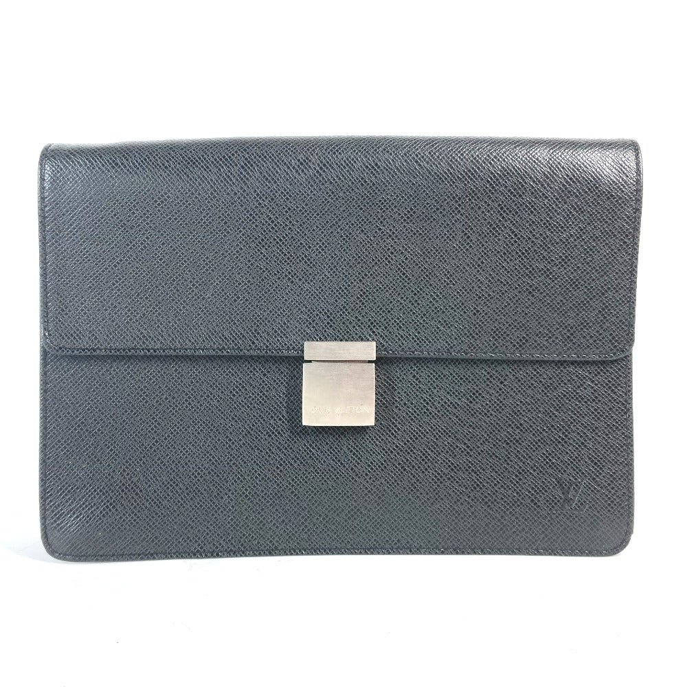 Louis Vuitton business M30782 Taiga Selenga Leather Black Handbag