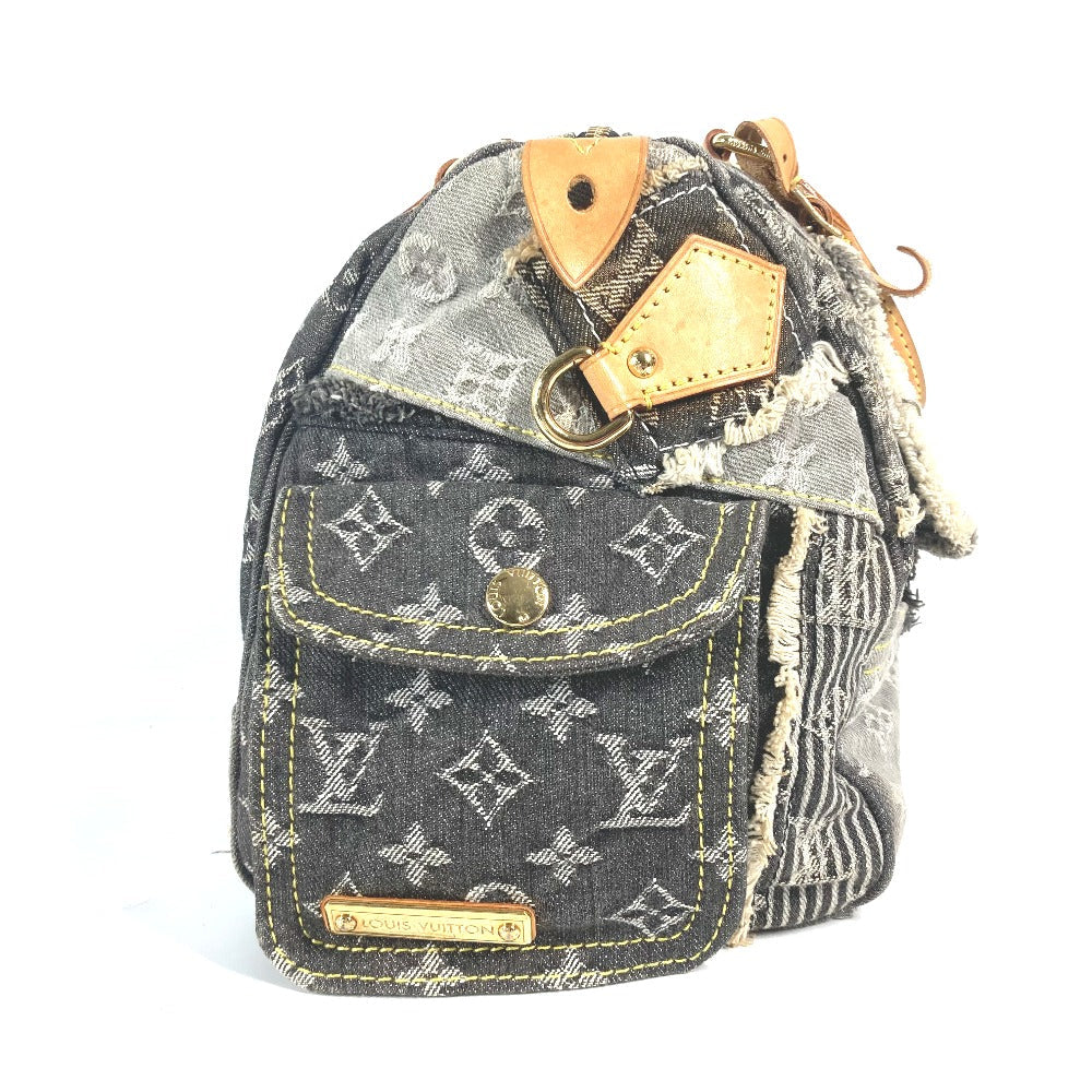 Louis Vuitton Boston Duffel M95381 Patchwork Speedy Monogram Denim Black Travel Bag